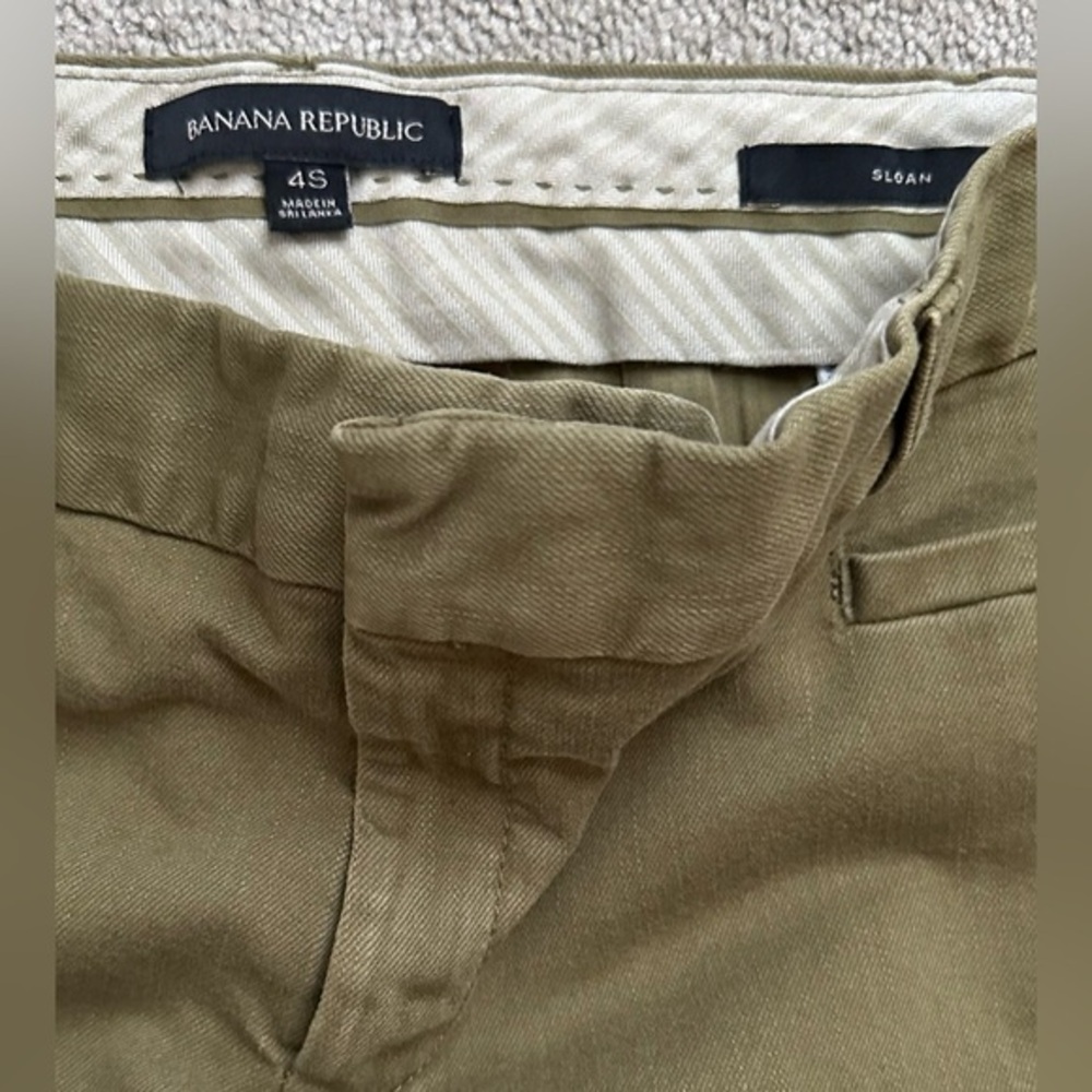 Banana Republic Women’s Green Sloan Fit Stretch Pants Sz 4S - Picture 3 of 5